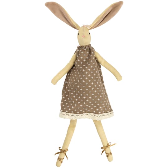 12" Long Legged Sitting Ballerina Girl Bunny Easter Figure